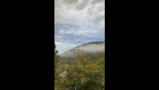 Calm morning rain after heavy showers in Valle Crucis, North Carolina, USA