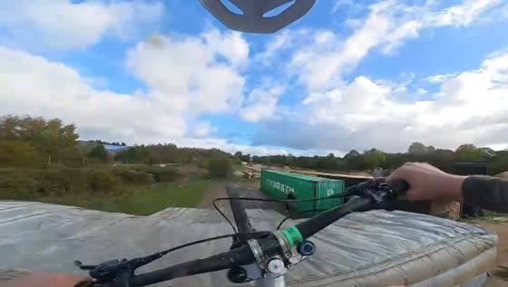 Cyclist slips and falls from wooden ramp at bike course in Newmarket, Canada