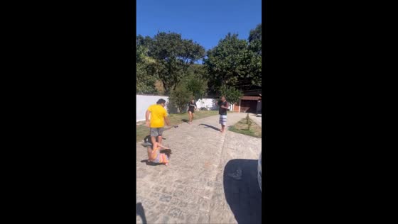 Little girl accidentally tripped during casual football play in Rio de Janeiro, Brazil