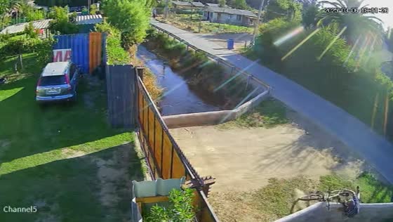 Motorcyclist falls into ditch after stopping in front of gate in Chile