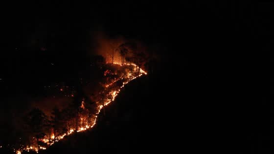Wildfire burns in Lamentation Mountain, Berlin, USA