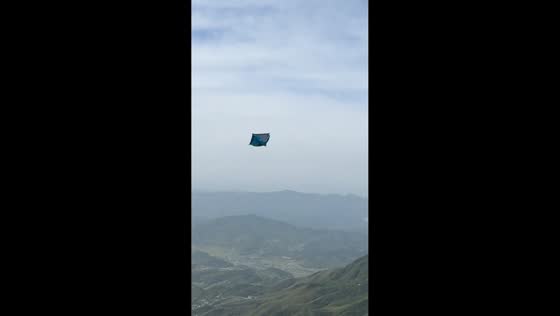 Camping tent blown away by strong winds in Wugong Mountain, Jiangxi, China