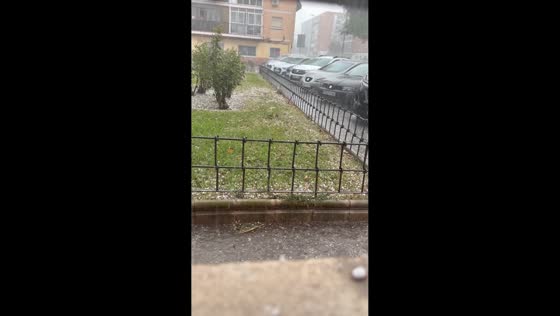 Intense hailstorm sweeps through Leganés in Madrid, Spain