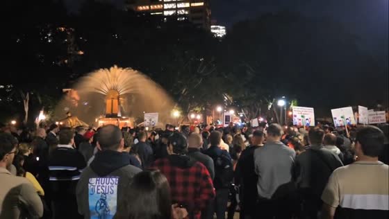 Tribute to Charlie Kirk in Hyde Park, Sydney, Australia