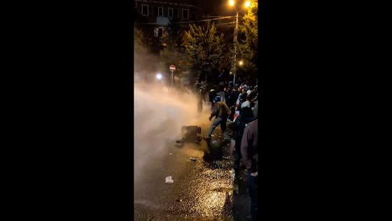 Protesters clash with security forces and build barricades in Tbilisi, Georgia
