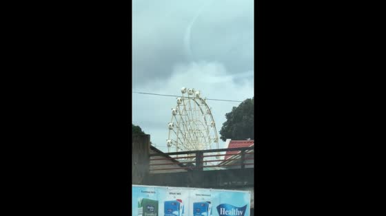 Ferris wheel cabins spin uncontrollably amid Typhoon Uwan in Tagaytay, Philippines
