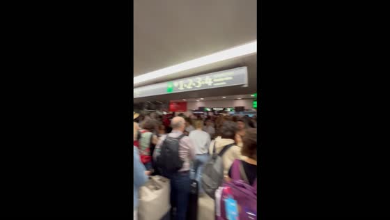 Massive crowds gather at Barcelona-Sants station amid high-speed rail disruptions, Spain