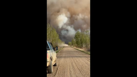 Wildfire ravages Teepee Creek community in Alberta, Canada. 