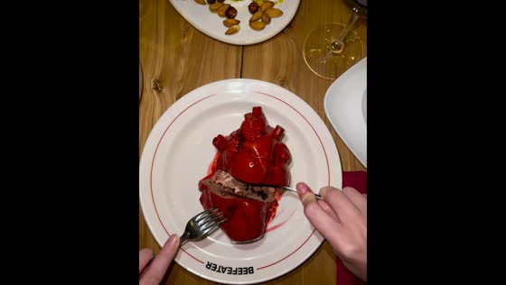 Anatomical heart dessert delights diner in Almaty, Kazakhstan