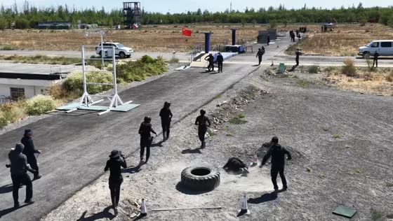 Team tire carry ends in a training mishap in Xinjiang, China