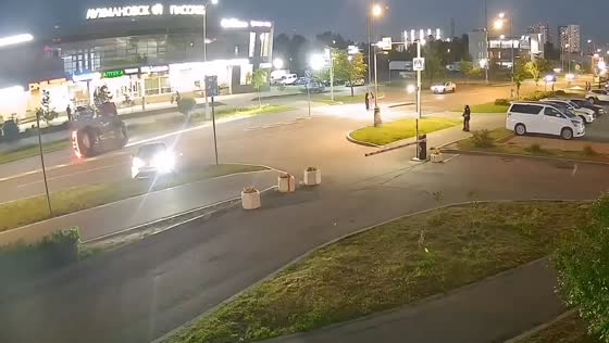 Car crashes into U-turning taxi, sending it airborne in Moscow, Russia