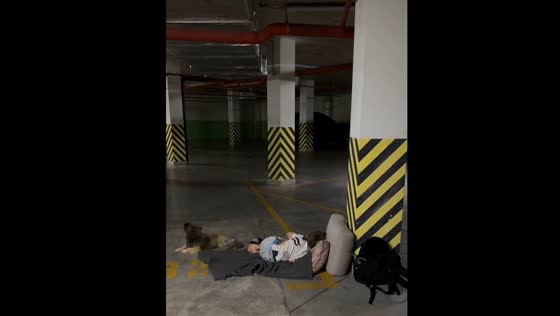 Night of terror: families seek shelter from Russian rocket attacks in Odesa shopping mall garage