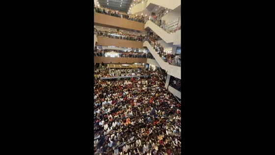 RCB fans celebrate IPL 2025 victory with packed building in Bangalore, India