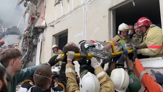 Man saved from collapsed building after Ukrainian drone attack