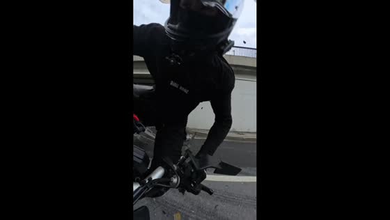 Motorcyclist crashes into SUV entering roadway in Moscow, Russia