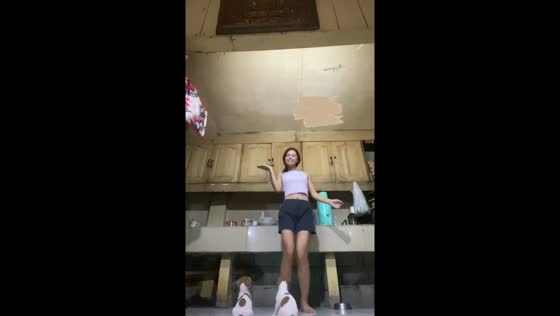 Dancing practice with puppies watching: Caramoan, Philippines