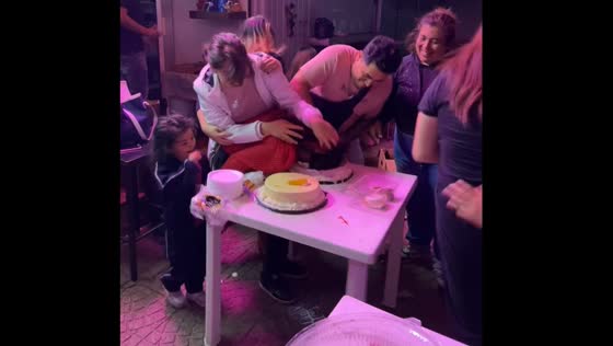 Sister's face pushed into cake in Mexico City, Mexico