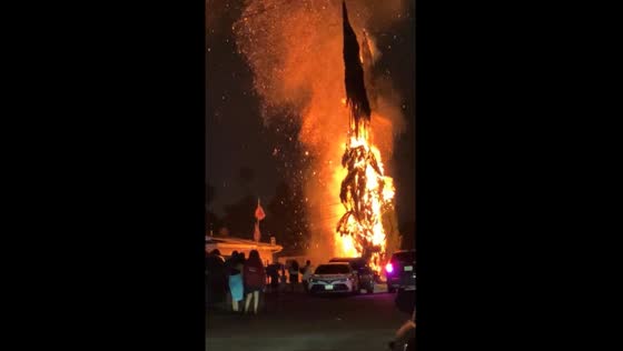 Fontana, CA celebrates July 4th with massive fire