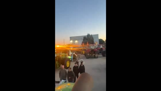 Hundreds of tractors gather for a nationwide farmers’ protest in Cedillo del Condado, Toledo, Spain