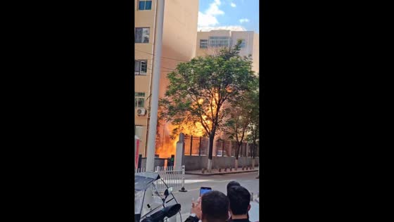 Gas pipeline fire erupts near residential area in Yan’an, Shaanxi, China