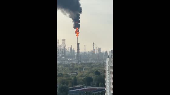 Fire at Moscow Oil Refinery after Ukrainian drone attack