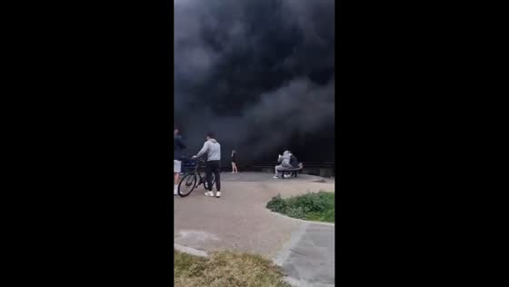 Major industrial fire sends huge smoke plume over Port Talbot in Wales, UK
