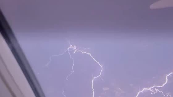 Lightning bolt captured close-up while flying into Minneapolis