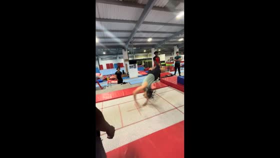 Miscalculated trampoline flip in Birmingham, England, UK
