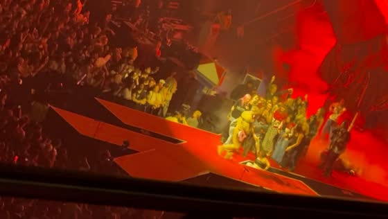 Machine Gun Kelly helps fan after fall during performance in London, UK