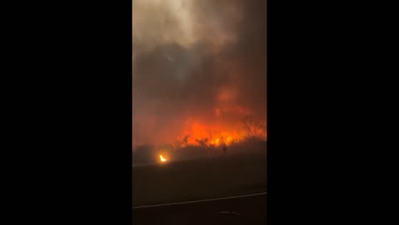 Wildfires in Serra Azul, São Paulo, Brazil, captured in video