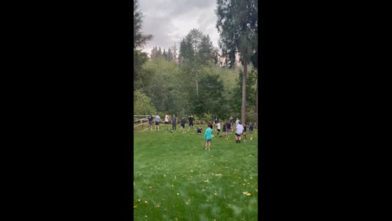 Varsity football team's electrifying chain reaction at team dinner