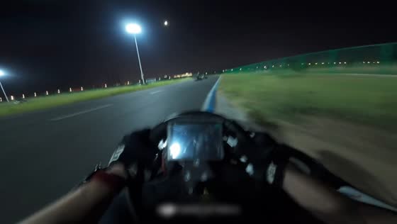 Go-kart driver spins after colliding with stopped kart during race in Inner Mongolia, China