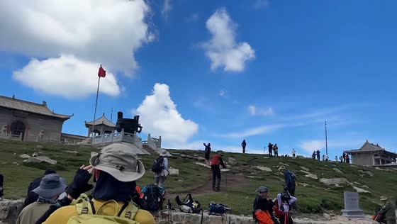 Massive rain clouds drift over Wutai Mountain in Shanxi, China