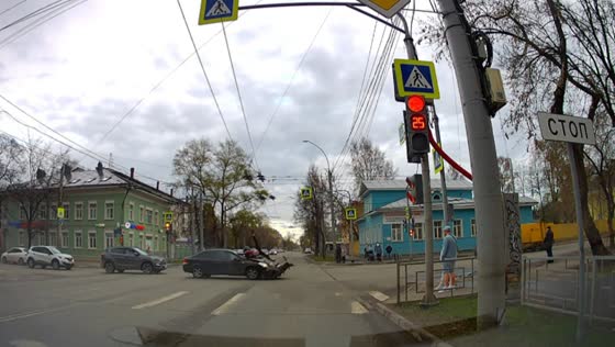 Motorcyclist injured in collision with car on Herzen Street in Vologda