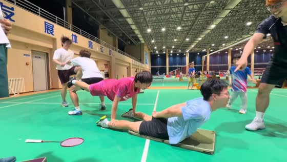 Young men perform synchronized strength exercise in Shandong, China
