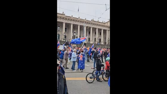 Heavy police presence as protests fill streets in Melbourne, Australia