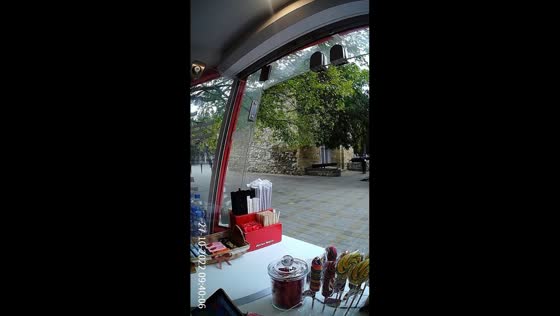 Heartwarming coffee shop farewell hug in Anapa, Russia