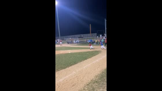 Little boy hits baseball and turns his run into a bat flip in Waynesboro, Mississippi, USA