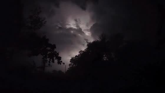 Spider lightning spreads across stormy sky in Galapian, France