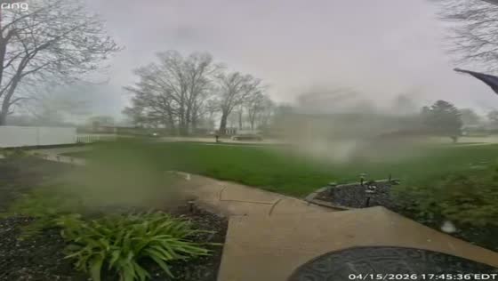 Hailstorm hits as severe weather moves through Grafton, Ohio, USA