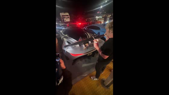 Food spills after being placed on McLaren in Sand City, California
