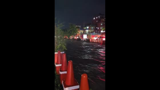 Monsoon flooding inundates Dhobi Khola corridor in Kathmandu, Nepal