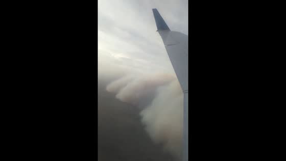 Aerial view of Texas' wildfires fueled by strong winds and dry conditions