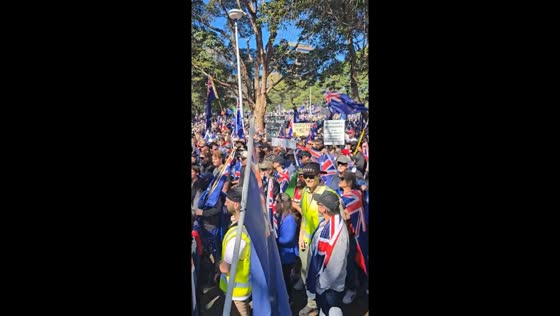 March For Australia rally at Belmore Park in Sydney, Australia