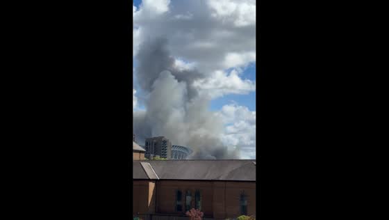 Massive fire sends towering smoke plume near Wembley Stadium in London, UK