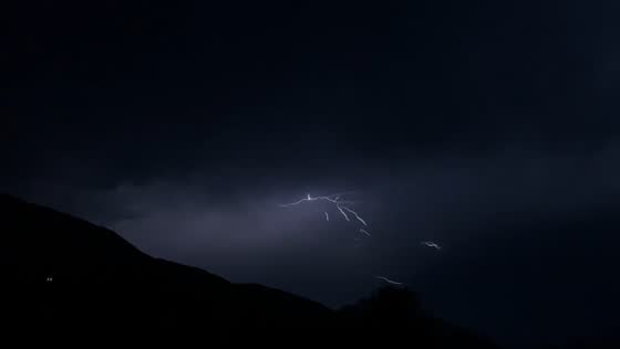 Nighttime lightning storm in Scheffau am Wilden Kaiser