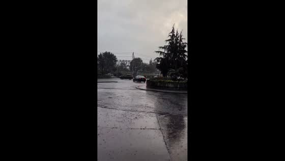 Gentle rain falls over Toronto, Canada
