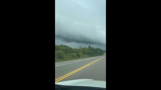 Shelf clouds form over Elizabethton, Tennessee, USA