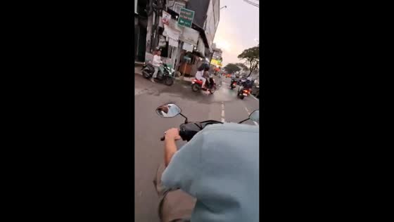 First-time motorcycle ride ends in crash into concrete post in Depok, Indonesia