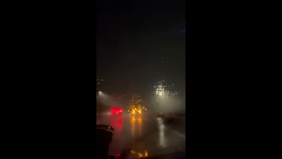 Strong storm with incredible lightning on Highway 33 in Athens, USA